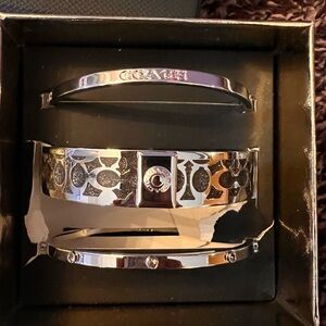 Coach Silver Bangle Bracelets